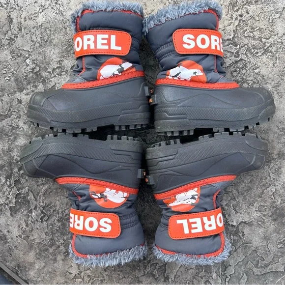 SOREL Toddler Winter Boots | Waterproof Winter Snow Boots | Grey Orange | Size 7 - Picture 7 of 16